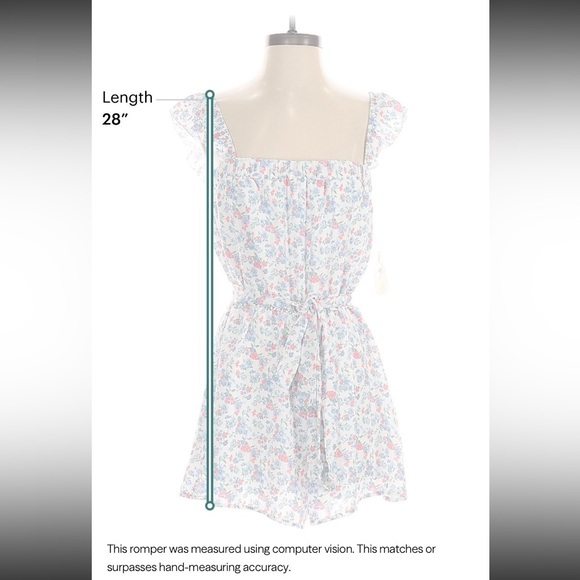 Altar’d State Floral Ruffle Tie Waist Romper Size M | Cottagecore Summer - Picture 3 of 4